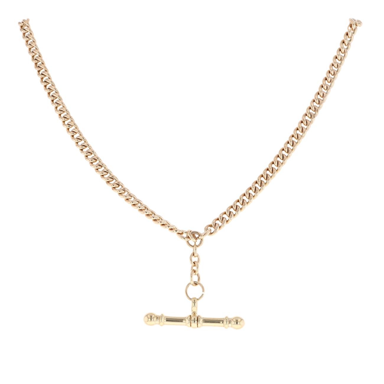 9ct Yellow Gold Albert T-Bar Chain 16"