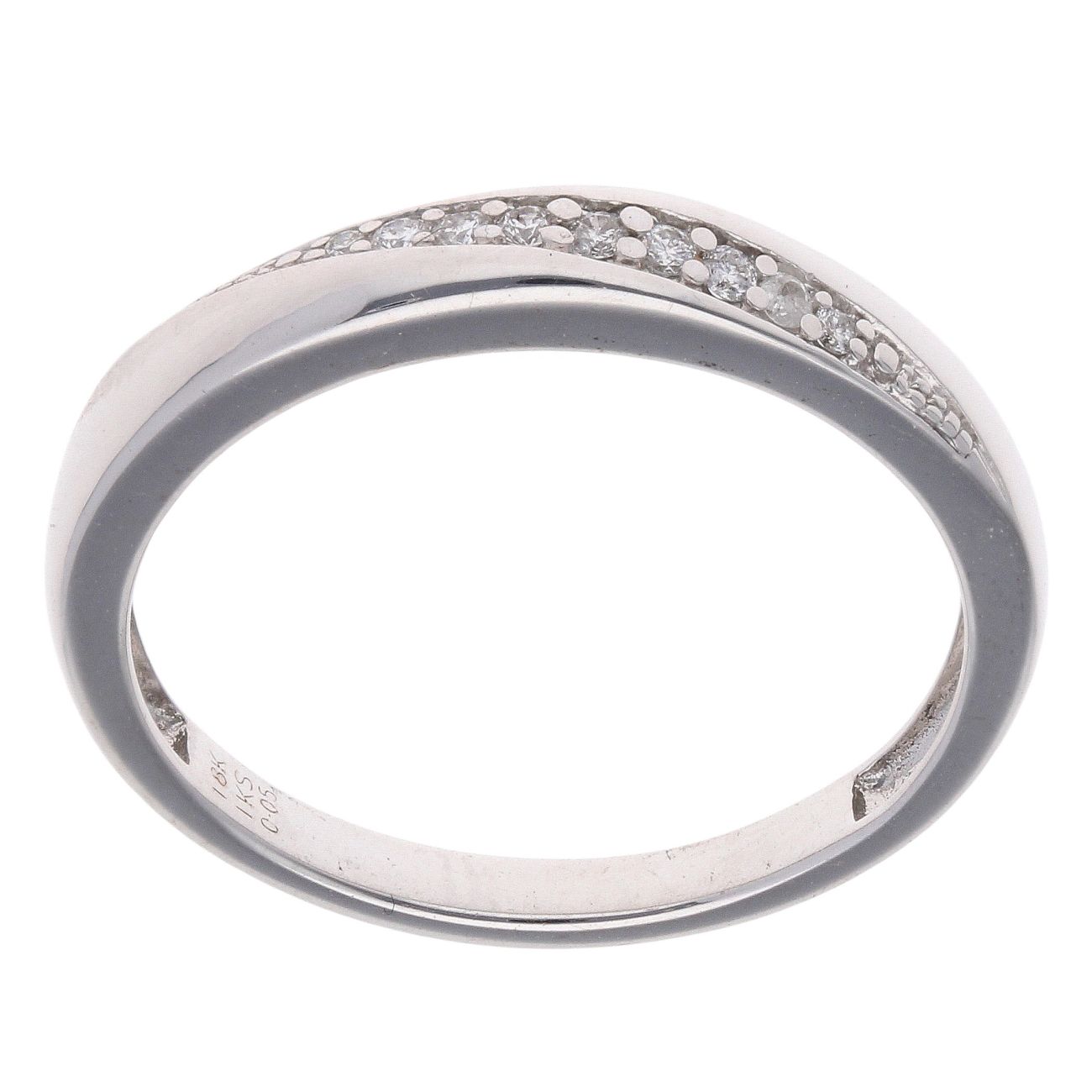 18ct White Gold 0.05ct Diamond Crossover Ring