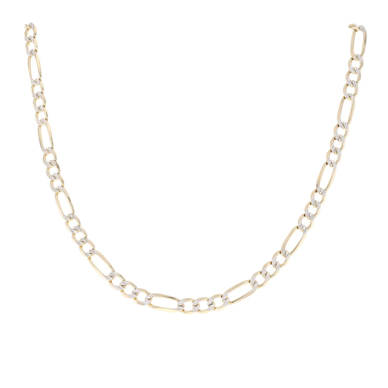 9ct Yellow And White Gold Figaro Chain 20"