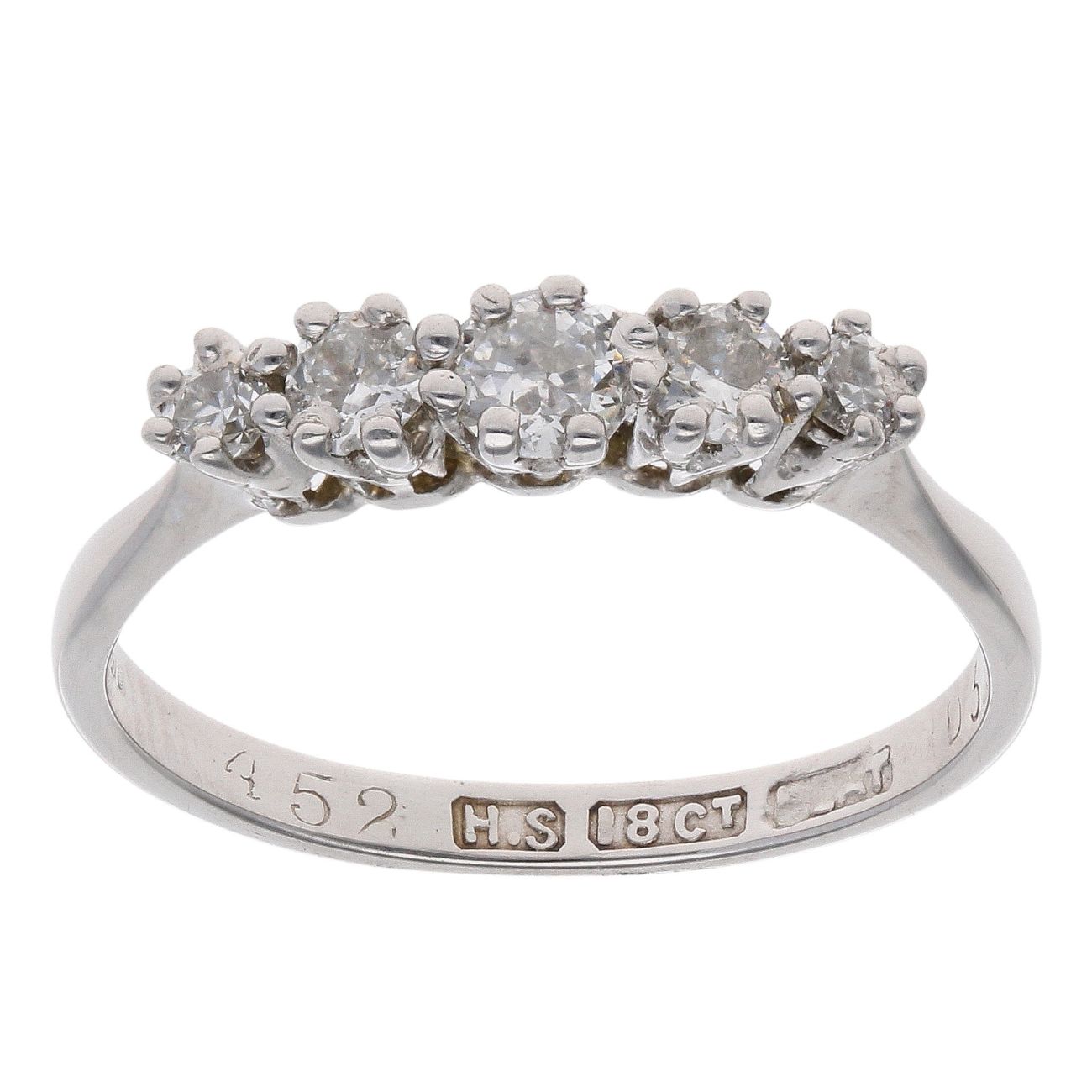 18ct White Gold 0.30ct Diamond Five Stone Ring