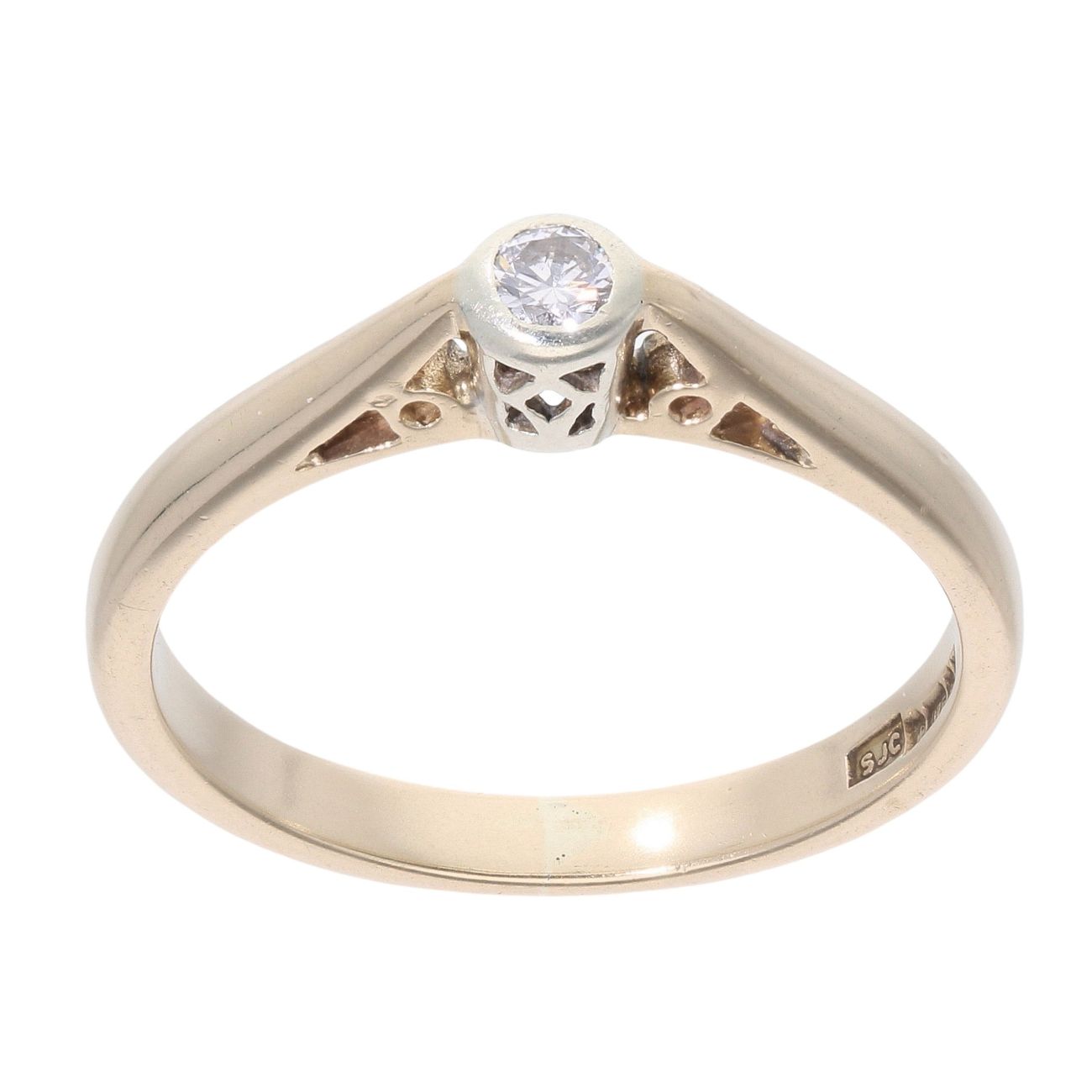 9ct Yellow Gold 0.10ct Diamond Solitaire Ring