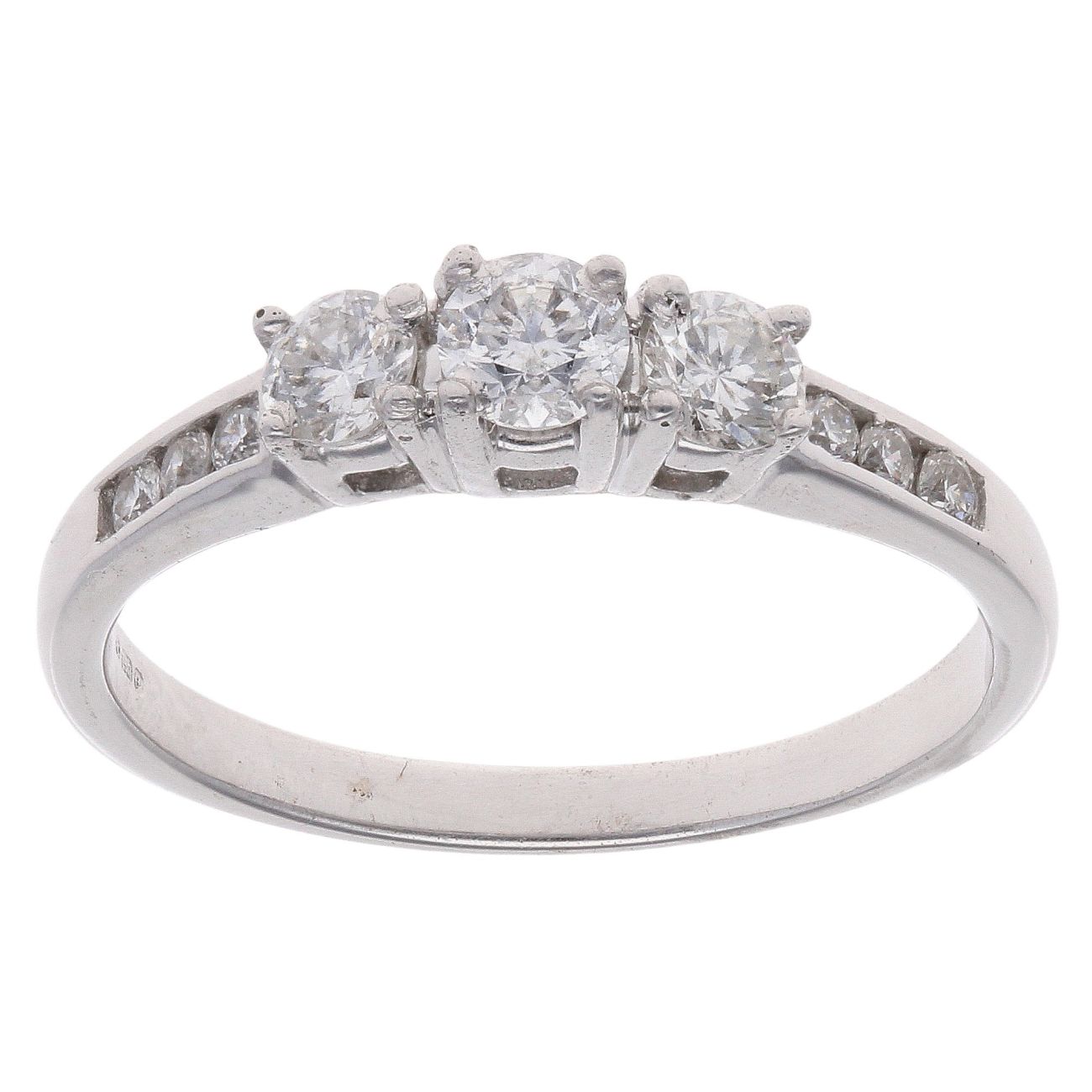 18ct White Gold 0.45ct Diamond Trilogy Ring