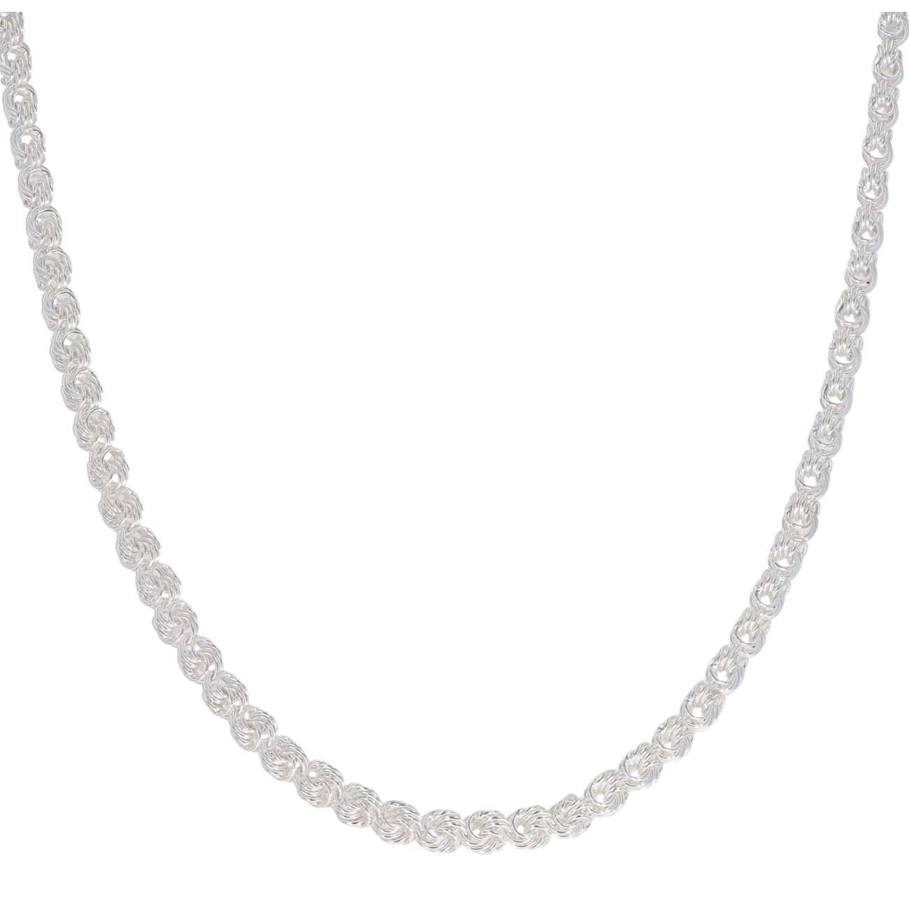 Silver Flat Rosetta Chain 18" By Icesia