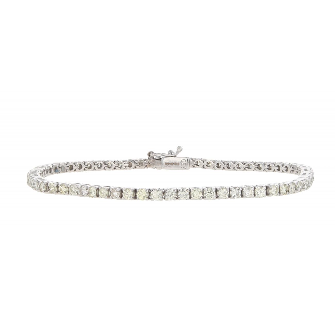 18ct White Gold 3.41ct Diamond Tennis Bracelet
