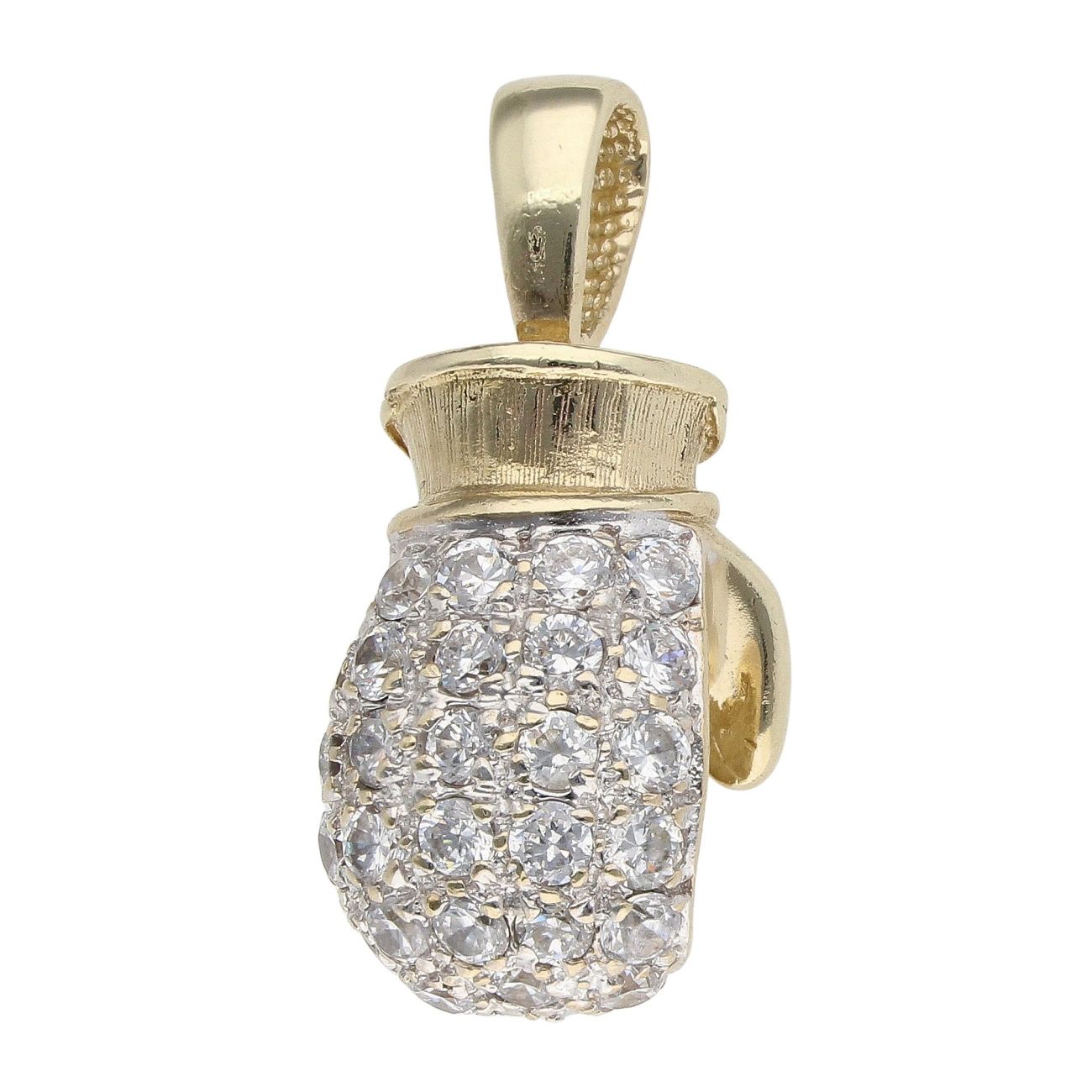 9ct Yellow Gold Cubic Zirconia Boxing Glove Pendant