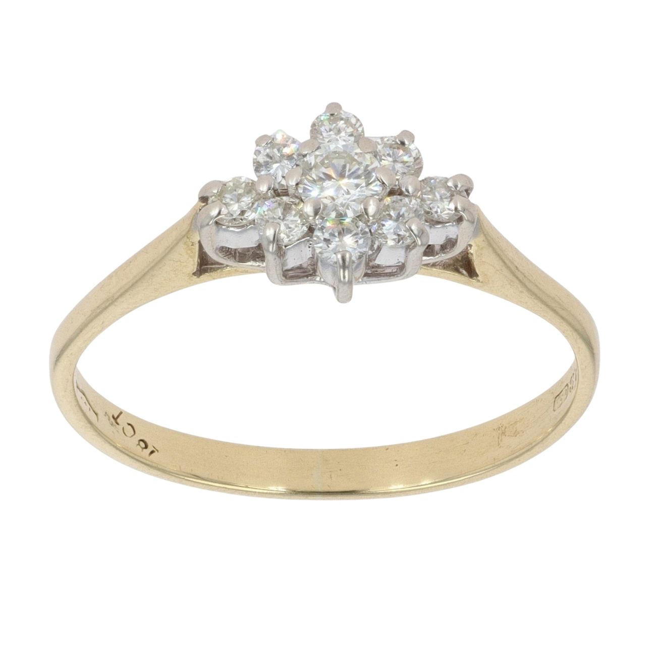 18ct Yellow Gold 0.33ct Diamond Cluster Ring