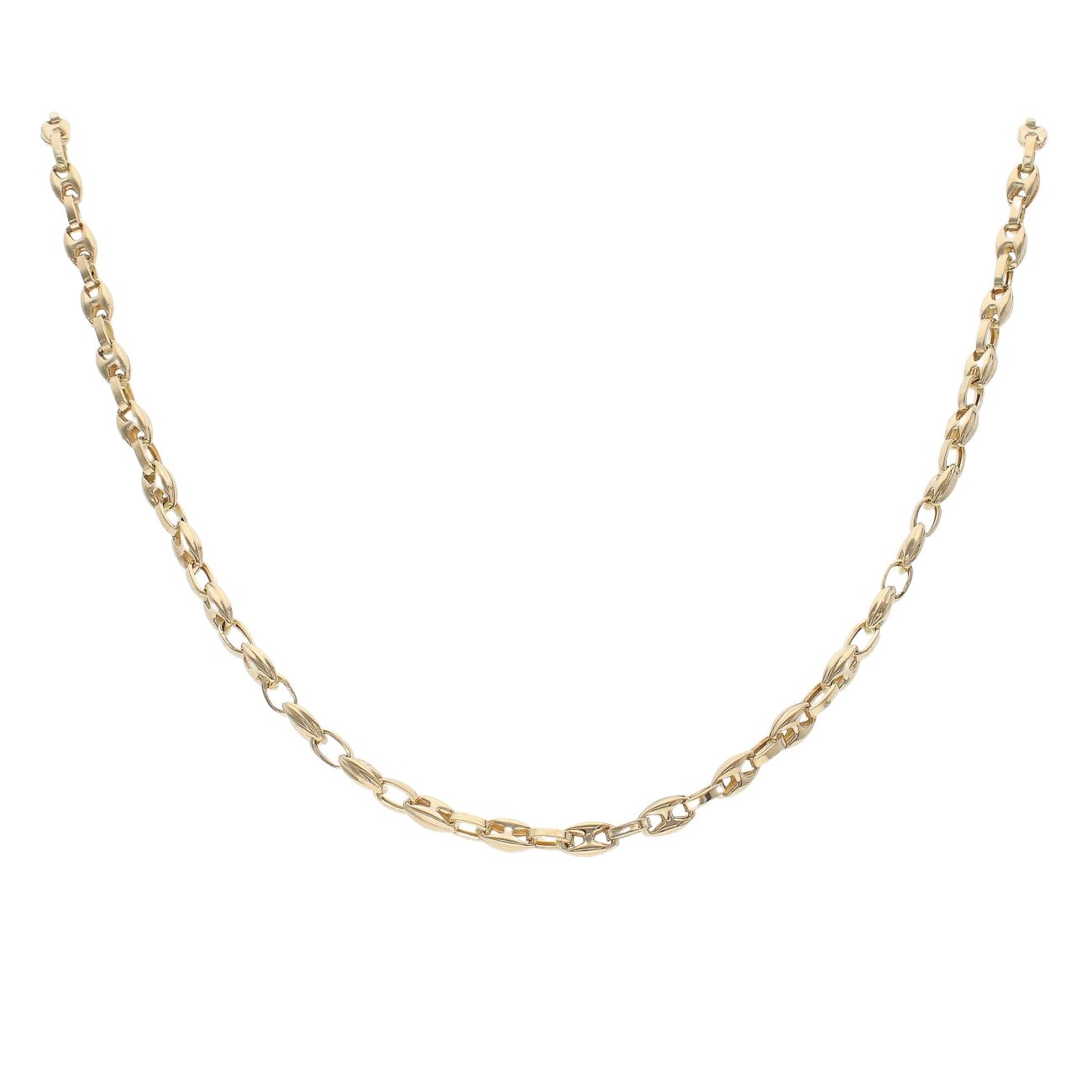 14ct Yellow Gold Belcher And Anchor Link Chain 24"