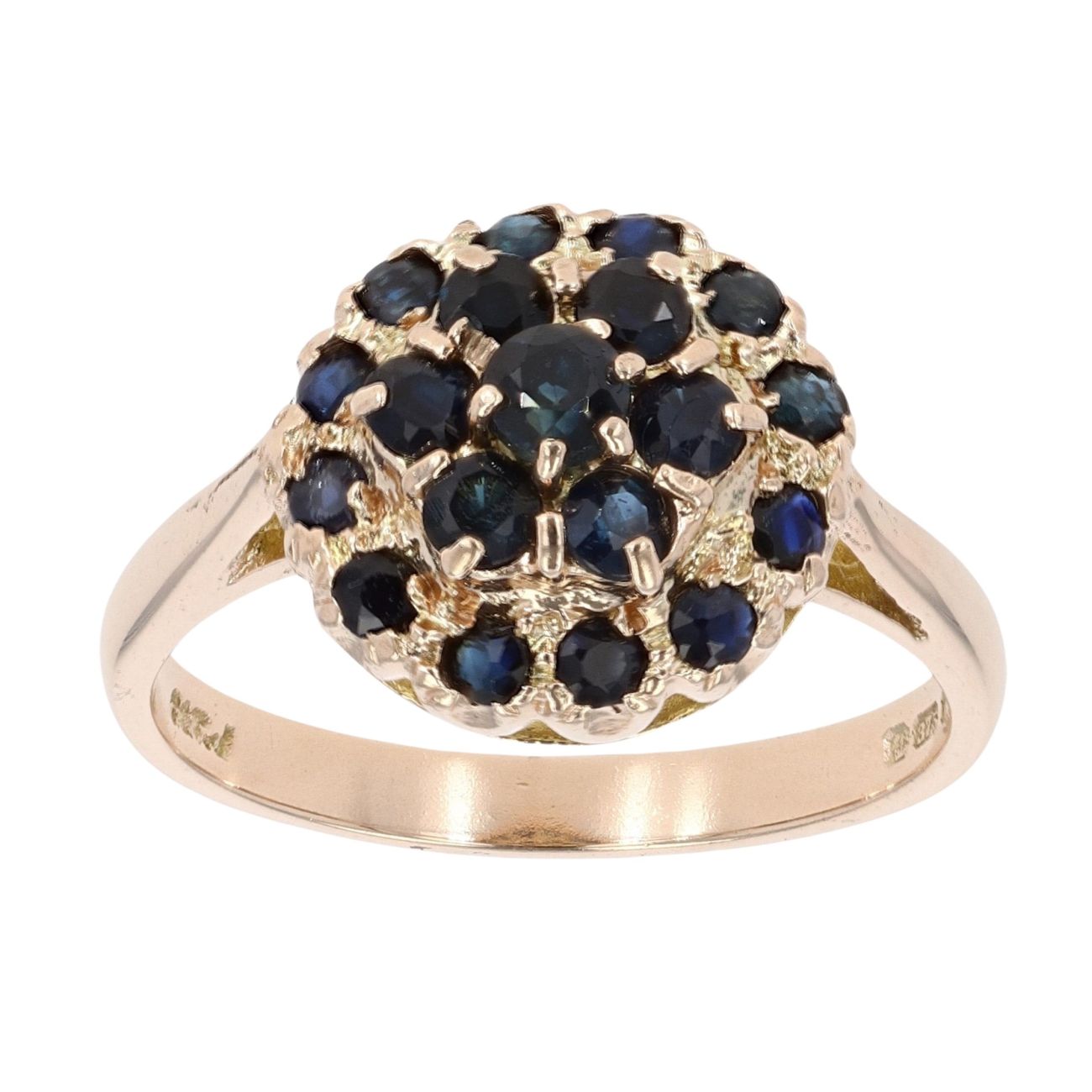 9ct Yellow Gold Sapphire Cluster Ring