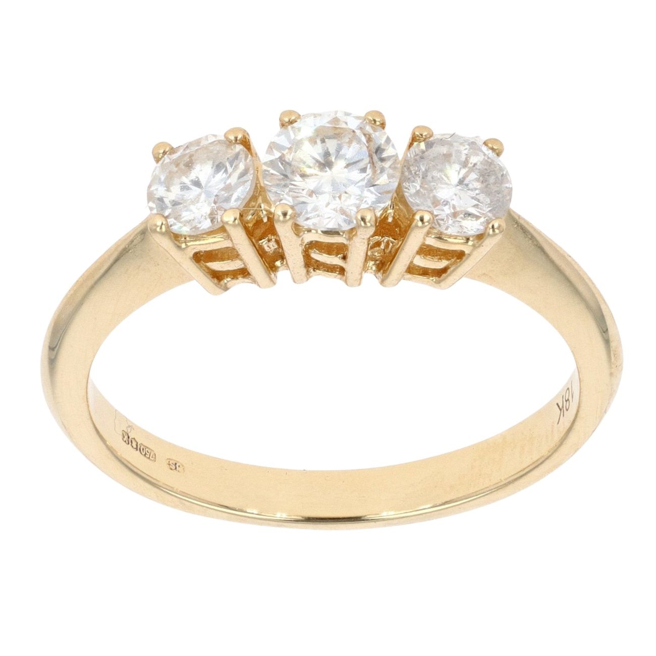 18ct Yellow Gold Diamond Trilogy Ring by Anya Belle