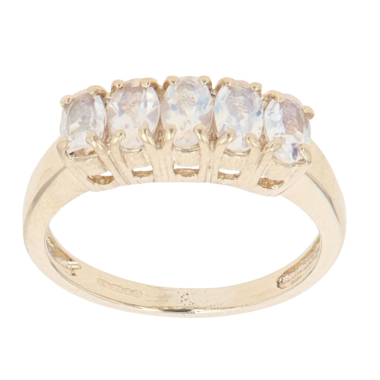 9ct Yellow Gold Coated Topaz Five Stone Ring