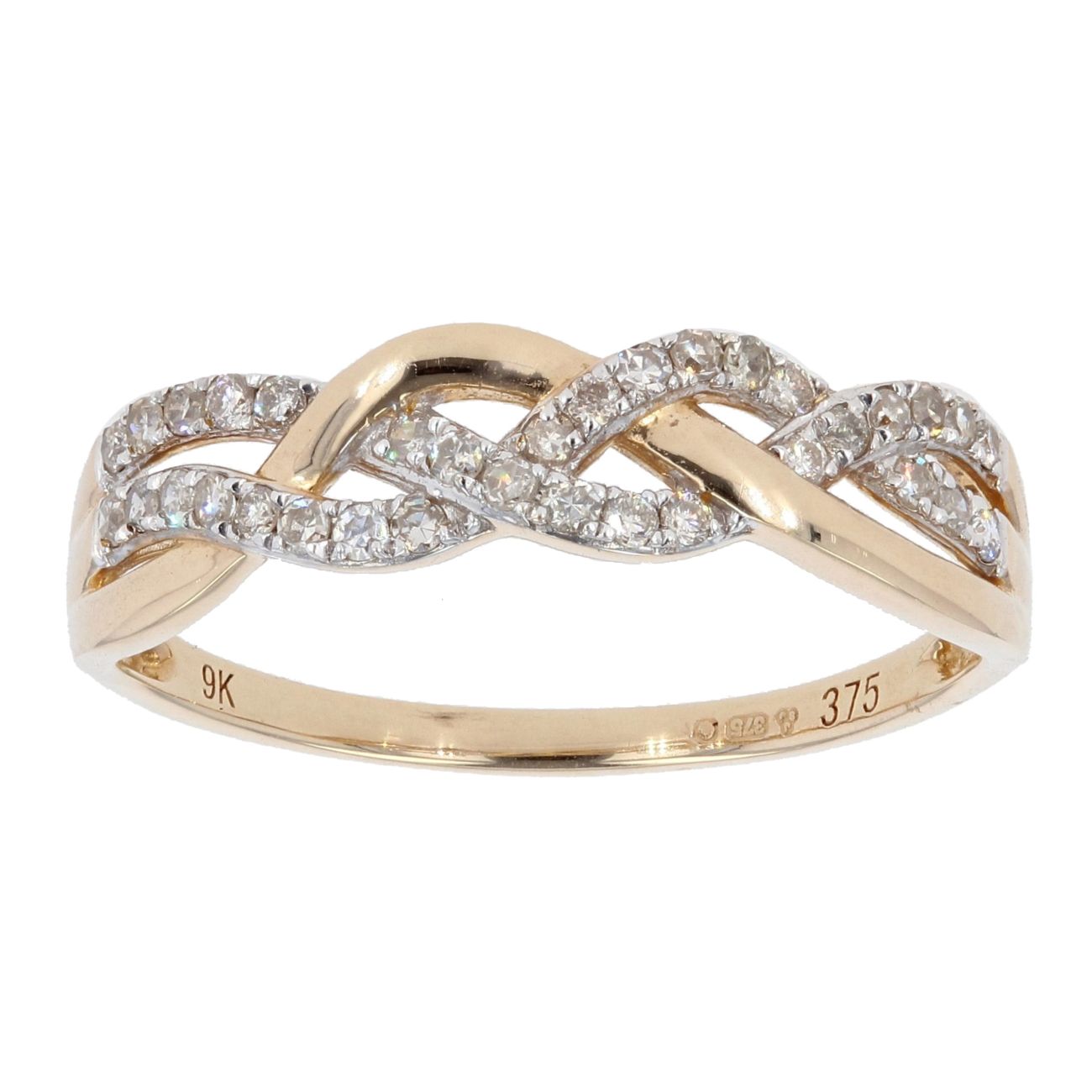 9ct Yellow Gold 0.27ct Diamond Wave Ring by Anya Belle