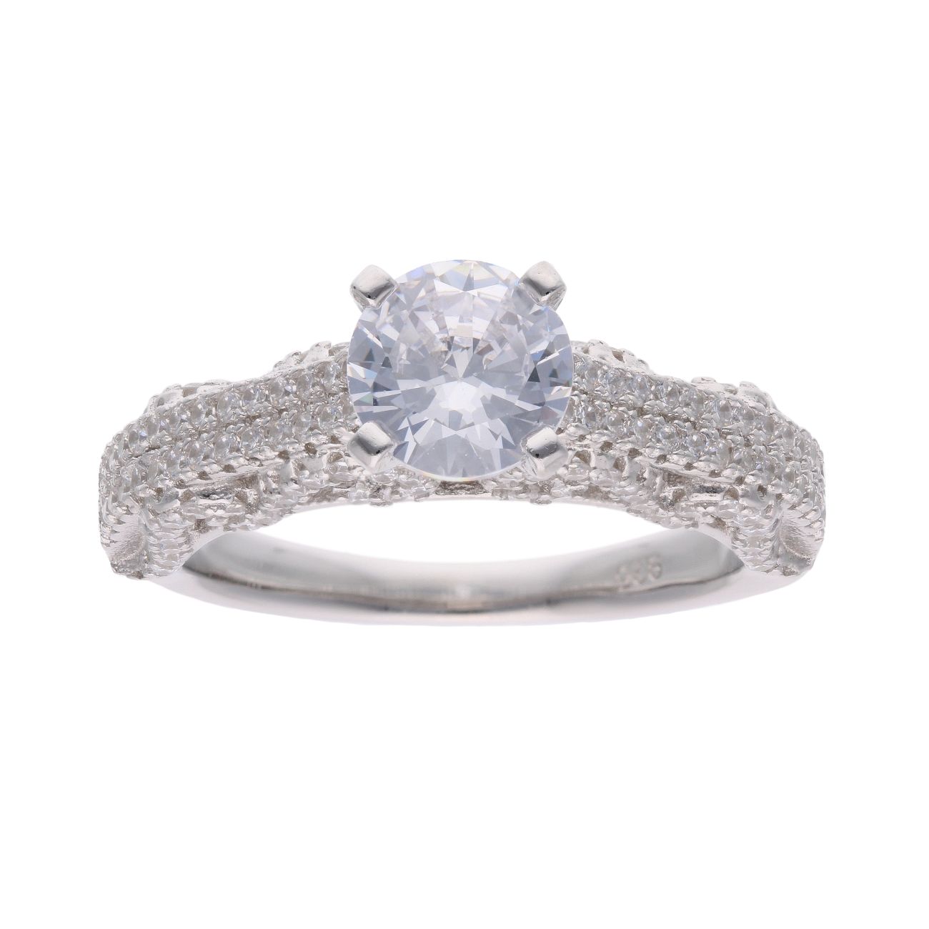 Silver Cubic Zirconia Solitaire Ring by Icesia