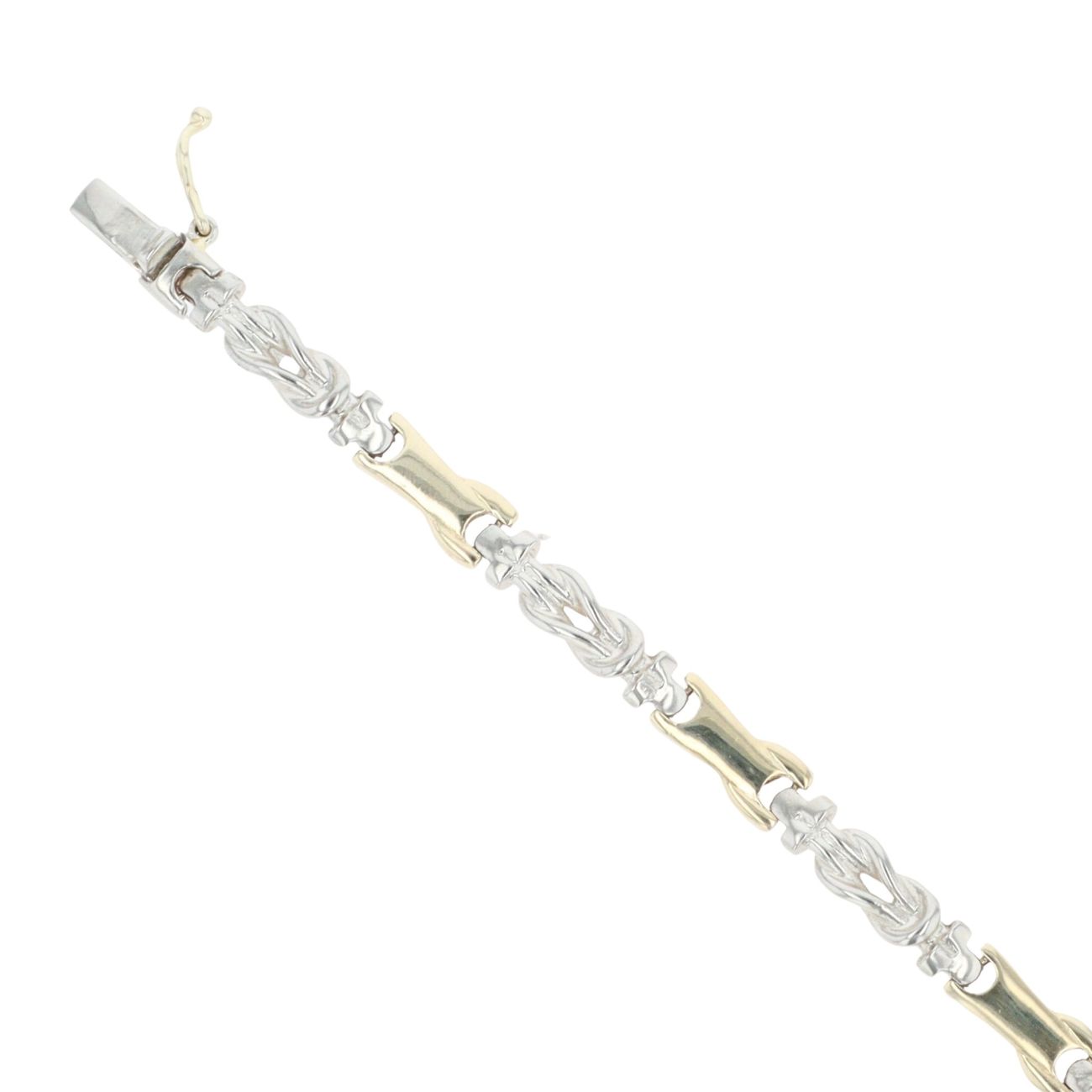 14ct Yellow And White Gold Fancy Bracelet 7.5"