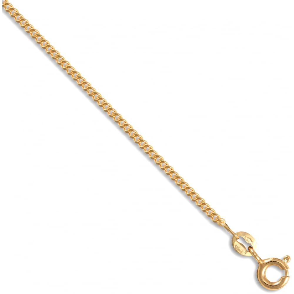 9ct Yellow Gold Diamond Cut Pendant Curb Chain