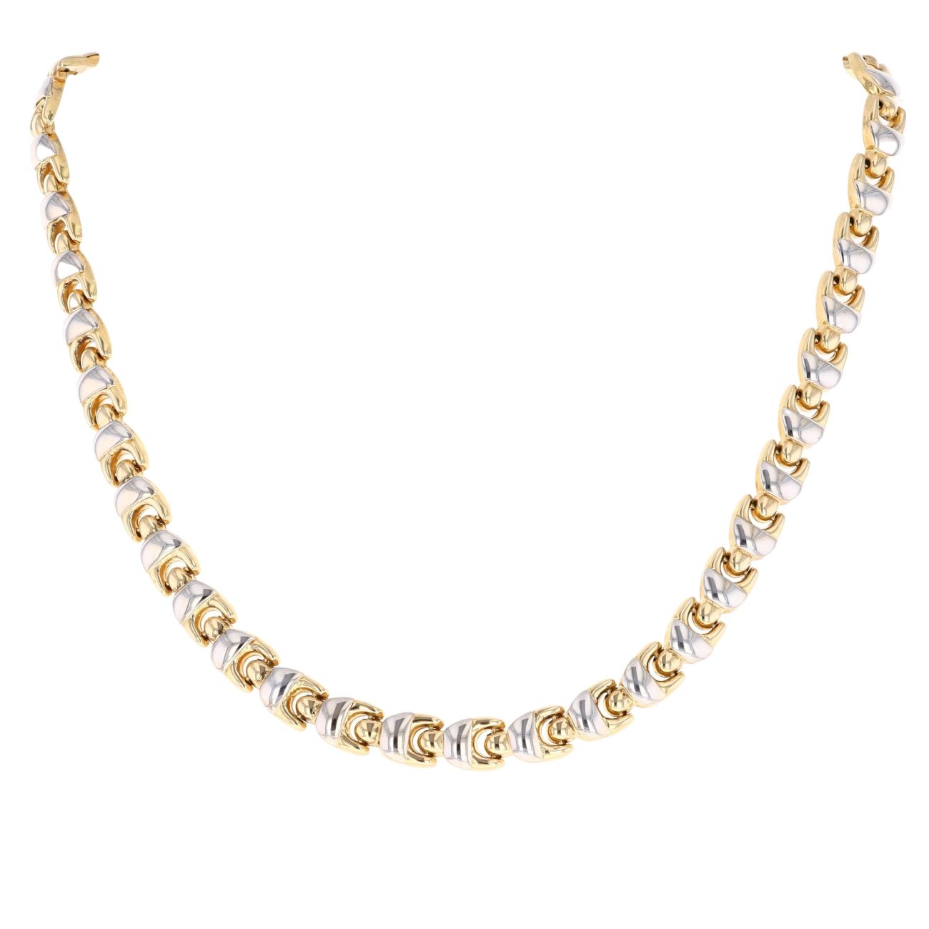9ct Yellow And White Gold Fancy Chain 16"