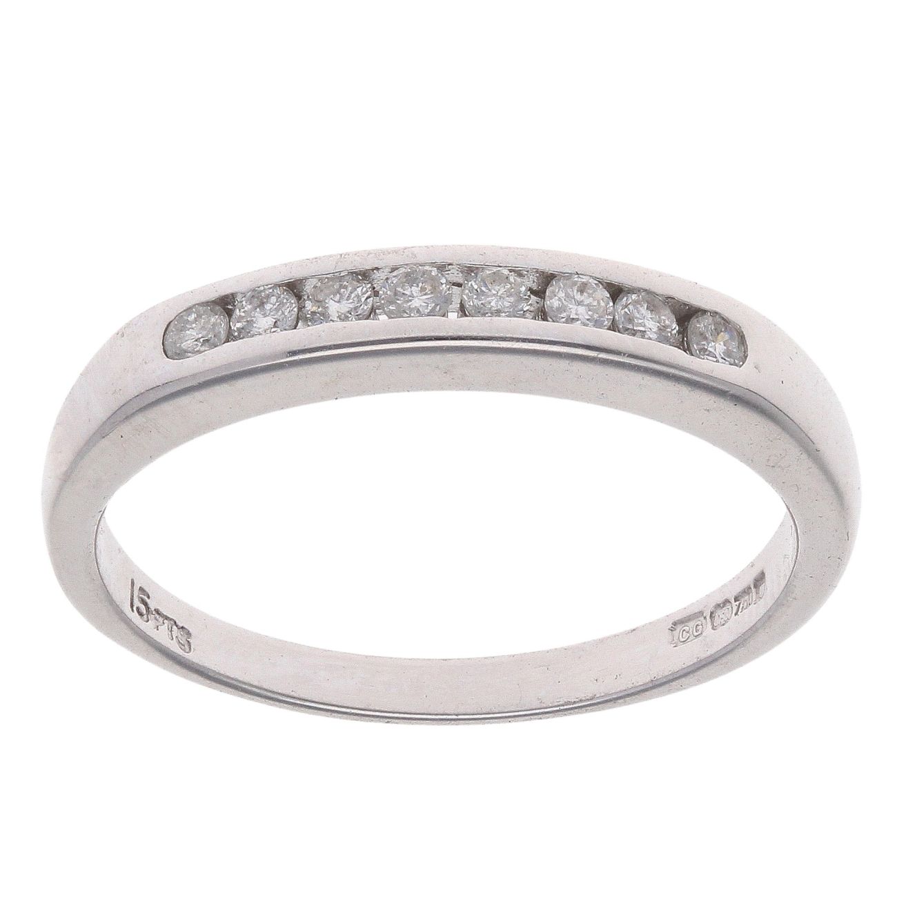 18ct White Gold 0.15ct Diamond Half Eternity Ring