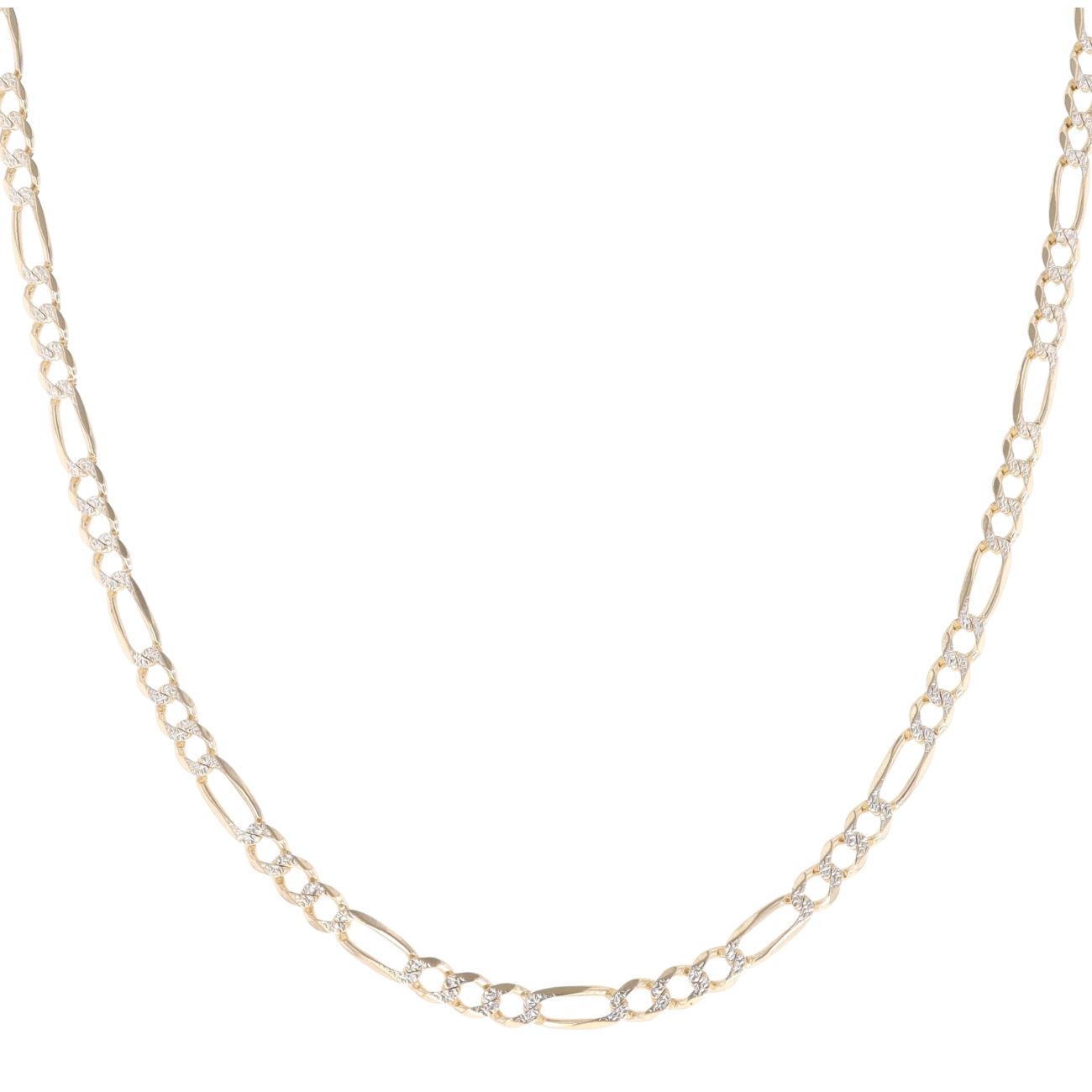 9ct Yellow Gold Diamond Cut Figaro Chain 24"