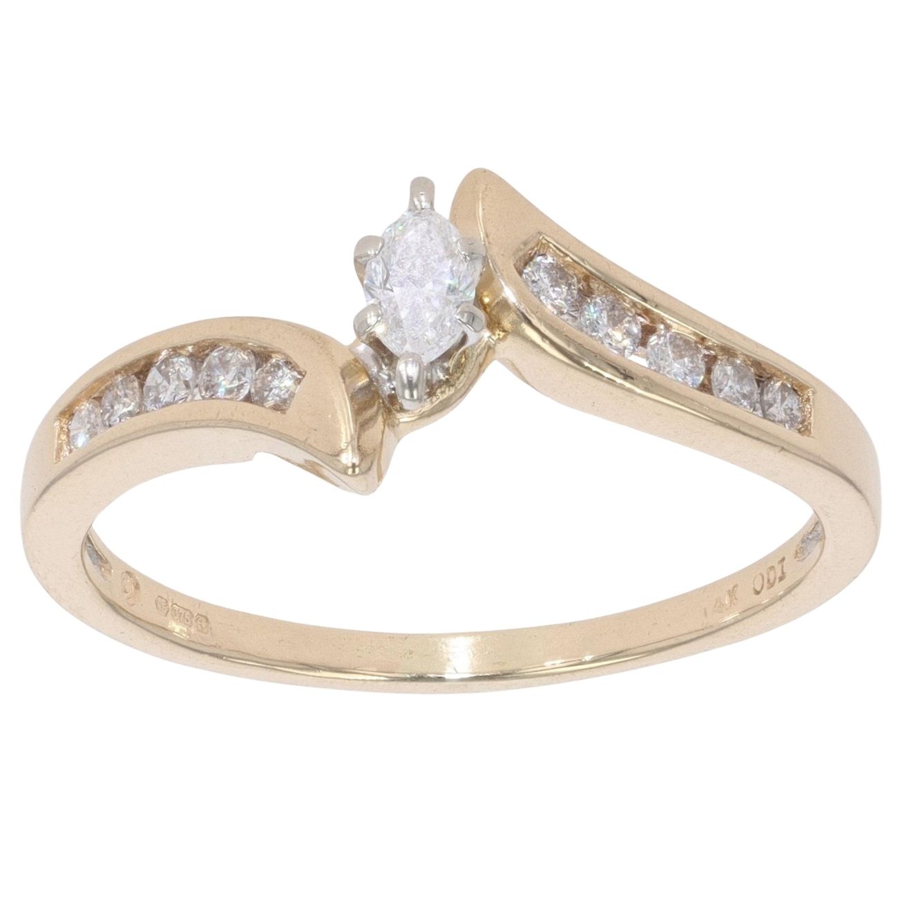 9ct Yellow Gold 0.30ct Diamond Solitaire Twist Ring