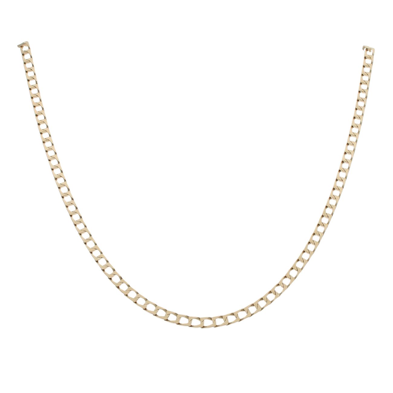 9ct Yellow Gold Square Curb Chain 18"