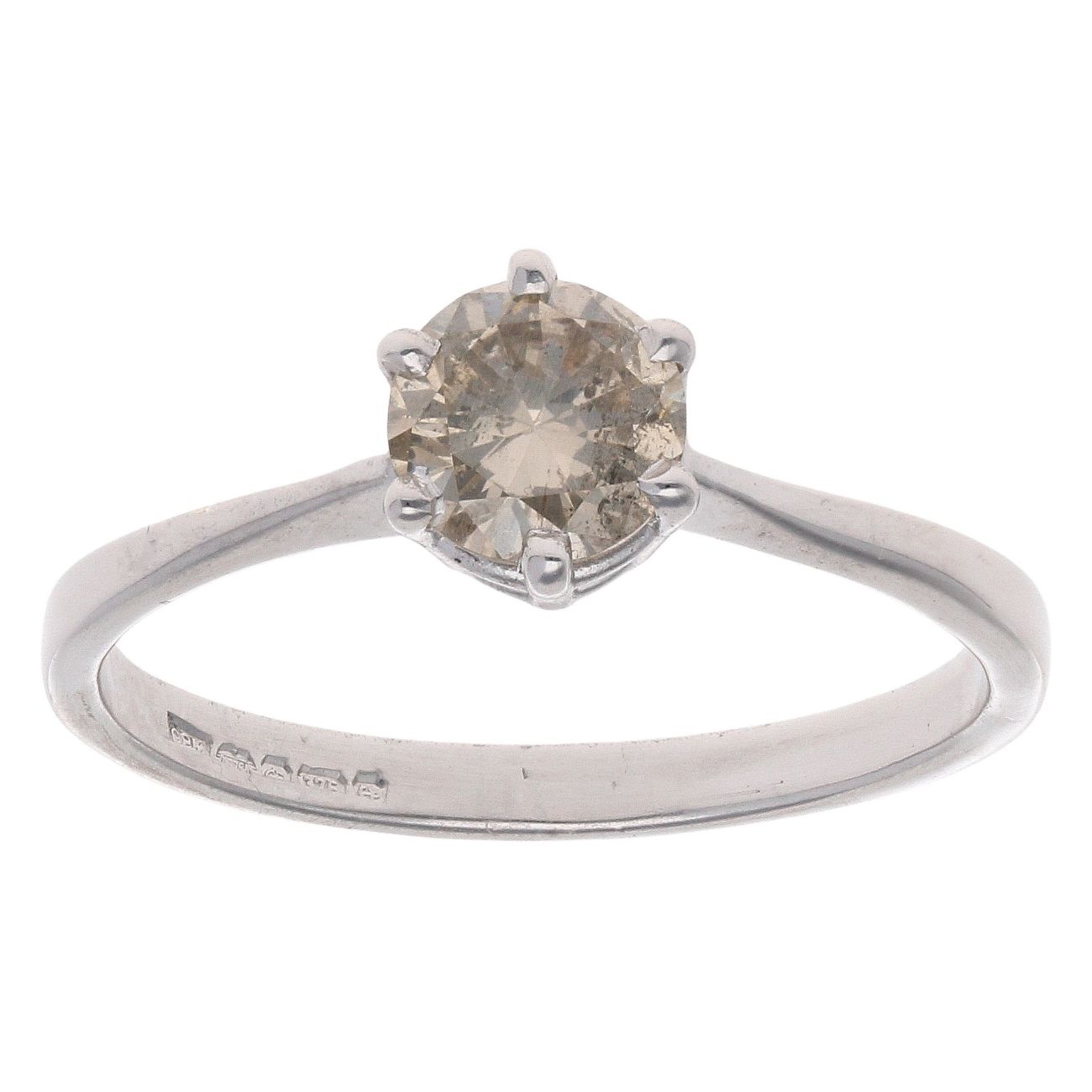 9ct White Gold 0.60ct Brilliant Cut Diamond Solitaire Ring