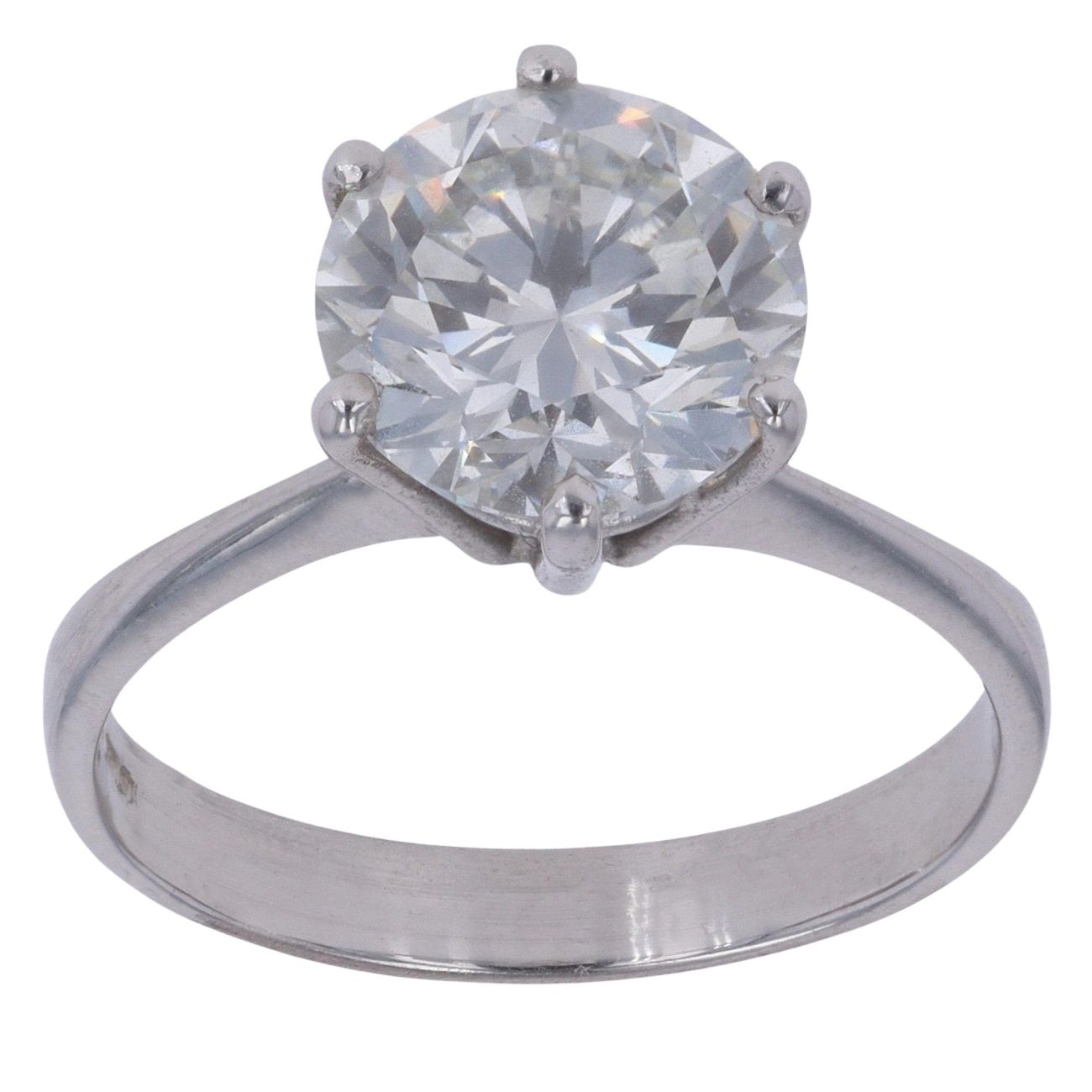 18ct White Gold 3.03ct Brilliant Cut Diamond Solitaire Ring