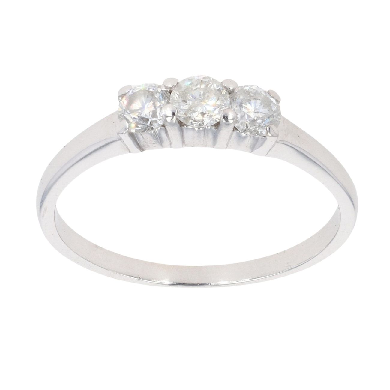 18ct White Gold 0.45ct Diamond Trilogy Ring