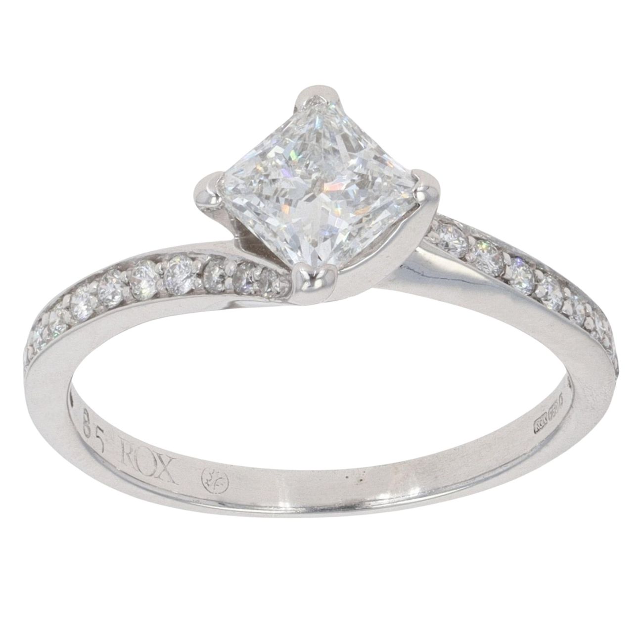 18ct White Gold 0.85ct Brilliant Cut Diamond Solitaire Ring