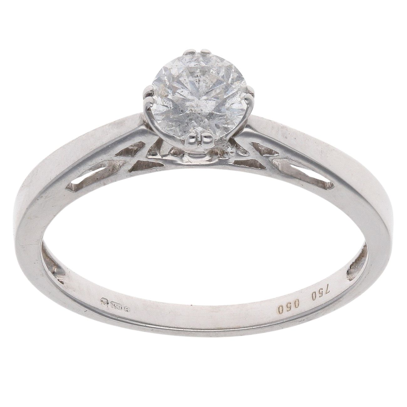 18ct White Gold 0.50ct Brilliant Cut Diamond Solitaire Ring
