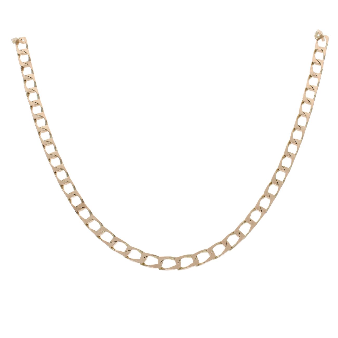 9ct Yellow Gold Square Curb Chain 18"