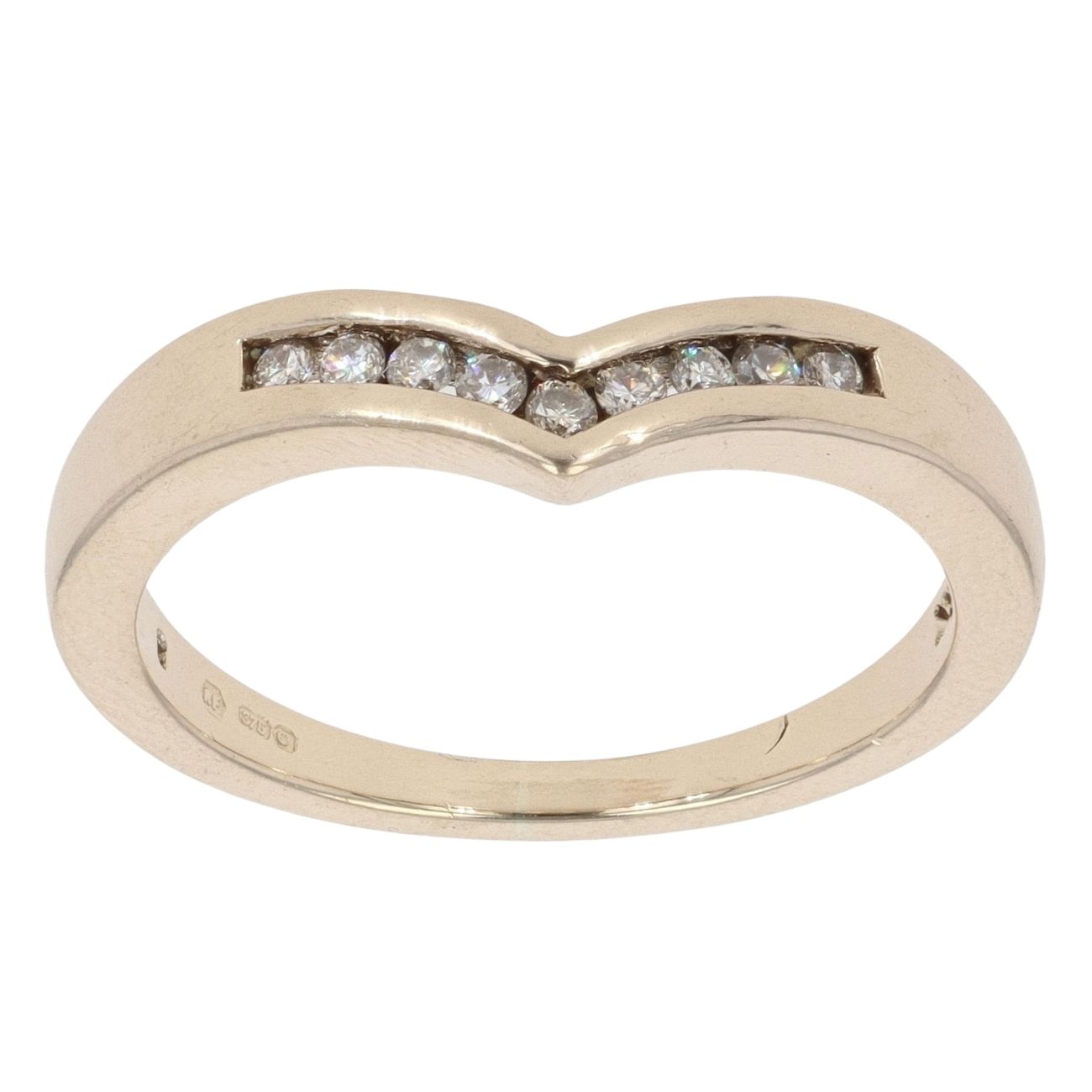 9ct Yellow Gold 0.15ct Diamond Wishbone Ring