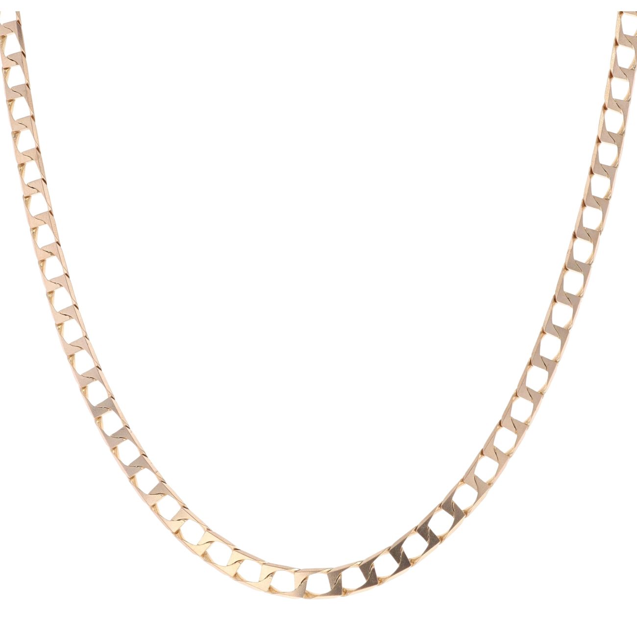 9ct Yellow Gold Square Curb Chain 20"