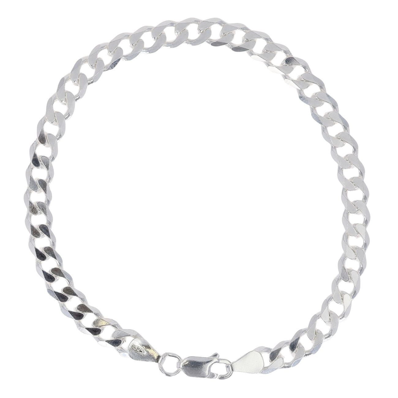 Silver Curb Bracelet 8" By Icesia