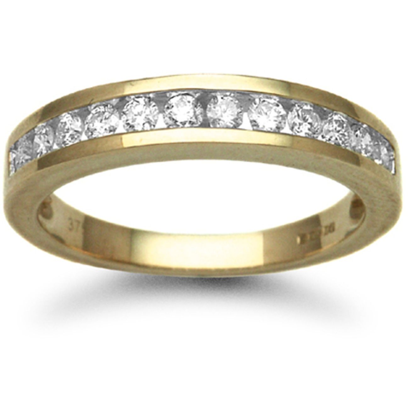 9 Carat Yellow Gold 50pts Channel Set Half Eternity Ring
