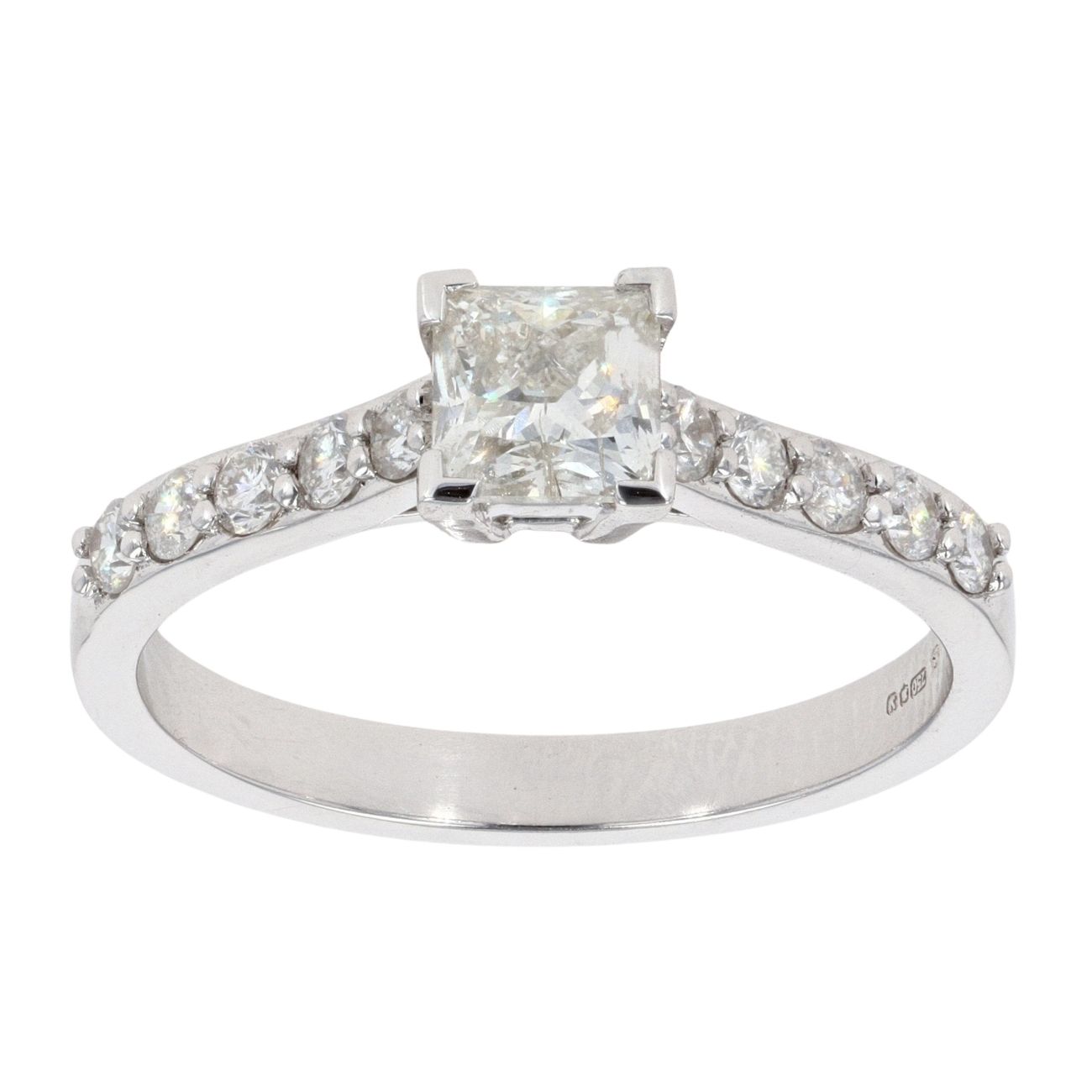 18ct White Gold 1.02ct Princess Cut Diamond Solitaire Ring by Anya Belle