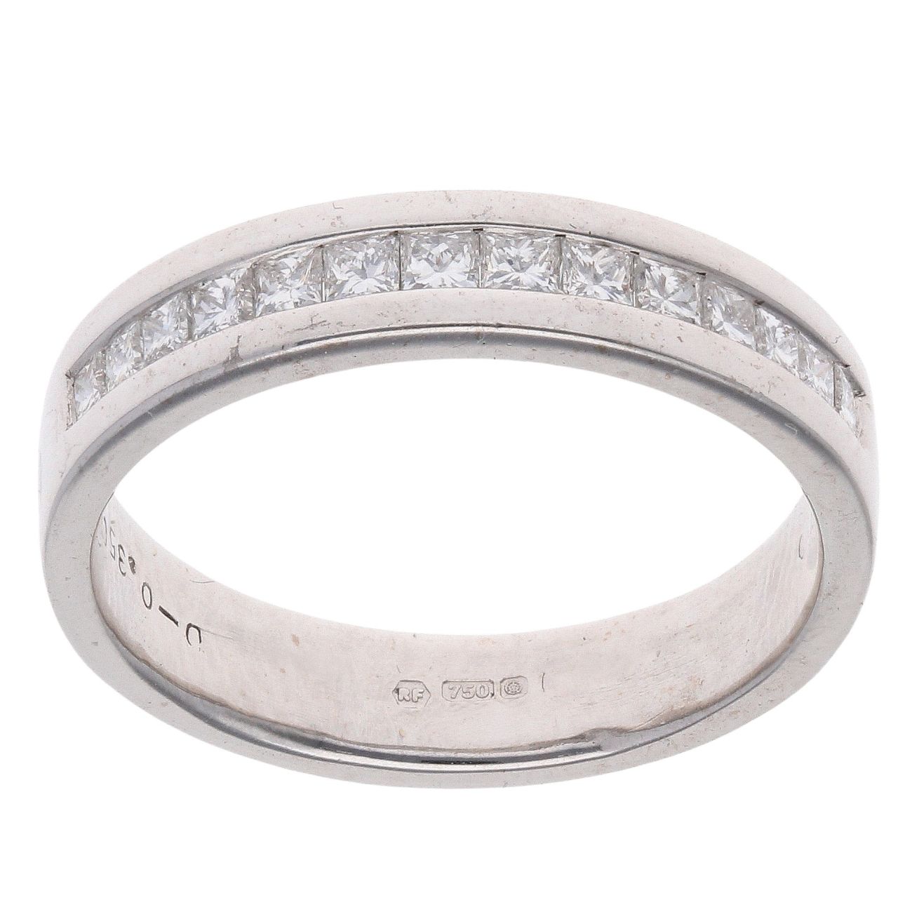 18ct White Gold 0.35ct Princess Cut Diamond Half Eternity Ring