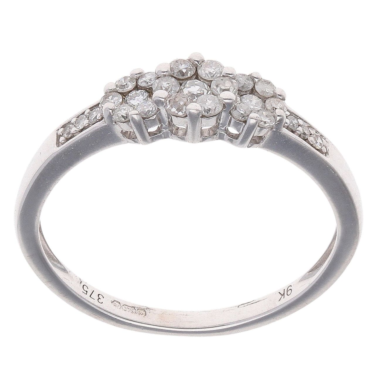 9ct White Gold 0.33ct Diamond Cluster Ring