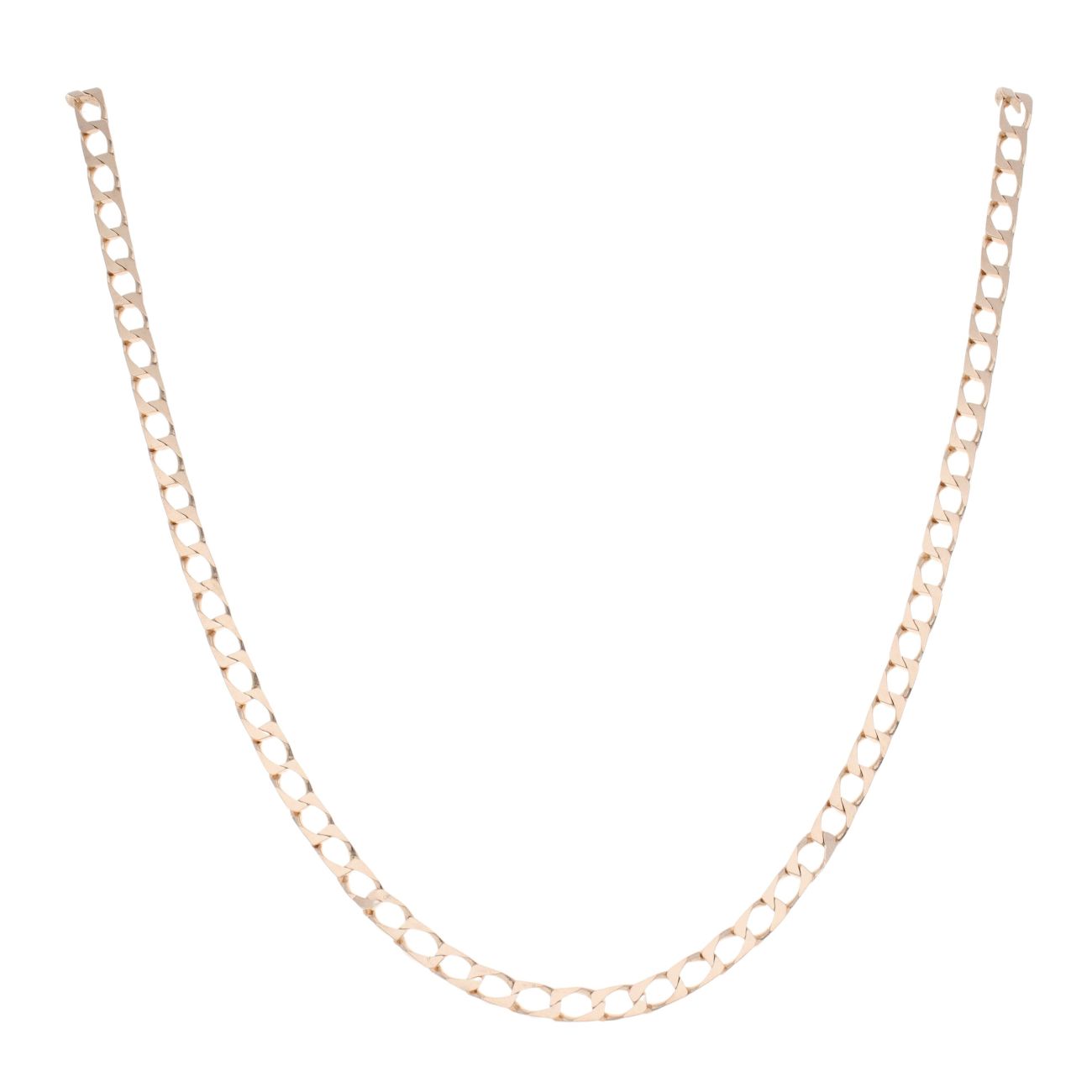 9ct Yellow Gold Square Link Curb Chain 24"