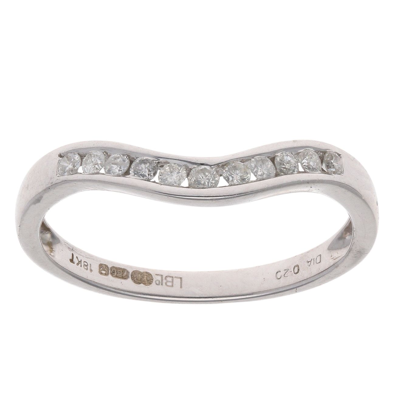 18ct White Gold 0.20ct Brilliant Cut Diamond Wishbone Ring