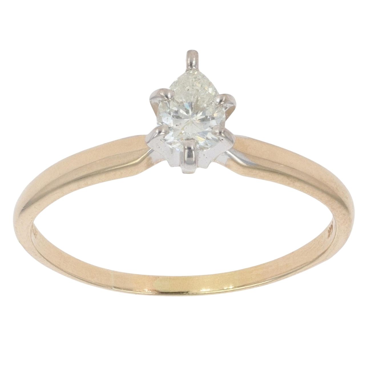 14ct Yellow Gold 0.31ct Pear Cut Diamond Solitaire Ring