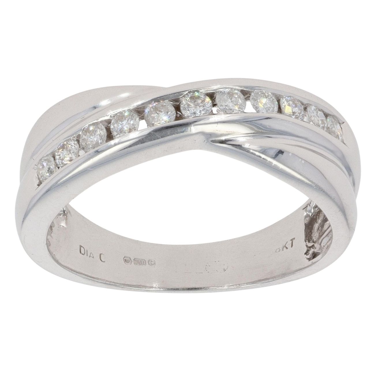 18ct White Gold 0.25ct Diamond Crossover Ring