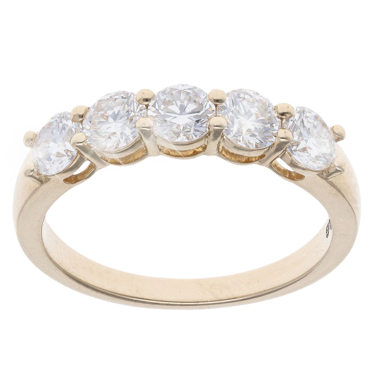 Lab Grown 9ct Yellow Gold 1.20ct Diamond Five Stone Ring