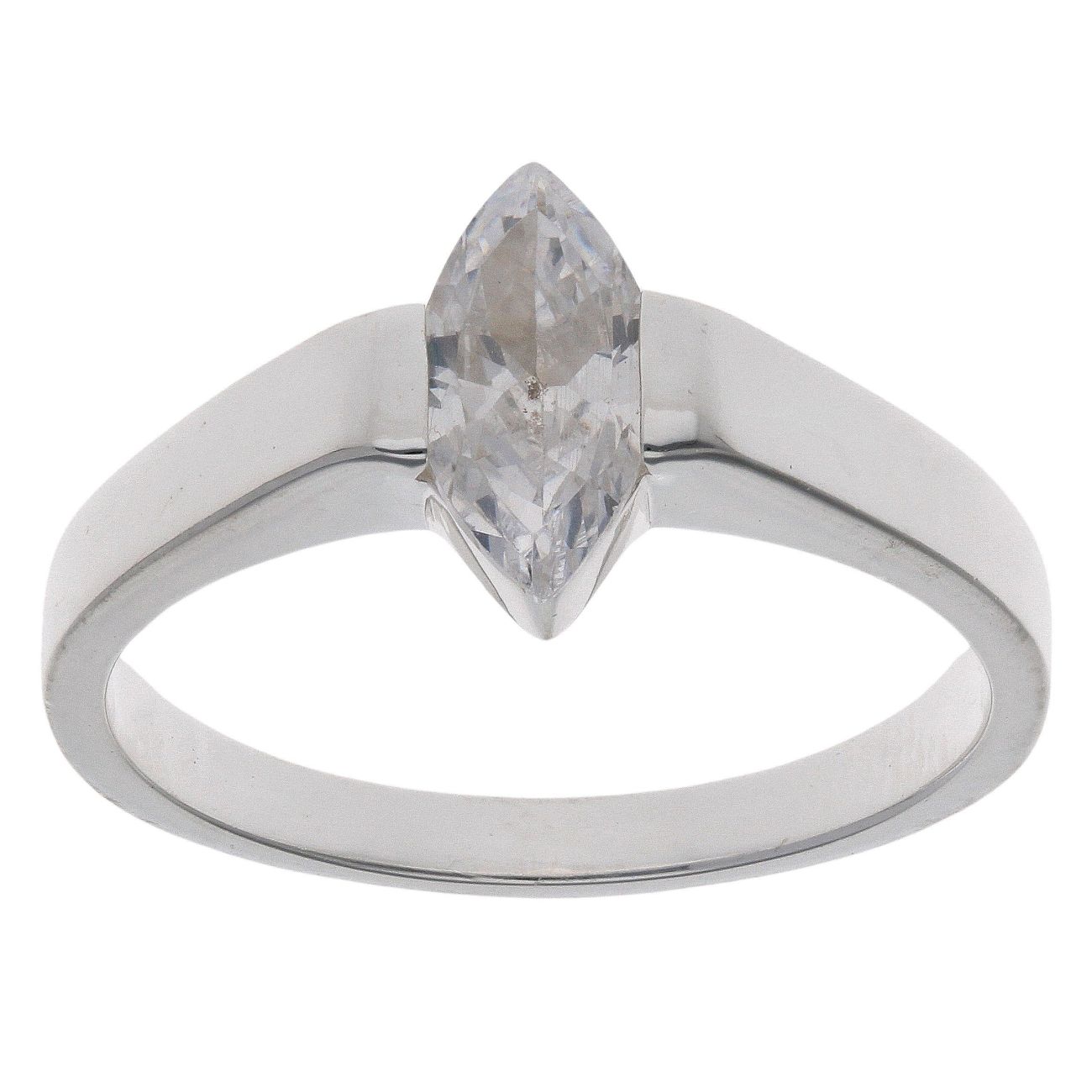 Silver Cubic Zirconia Single Stone Ring By Icesia