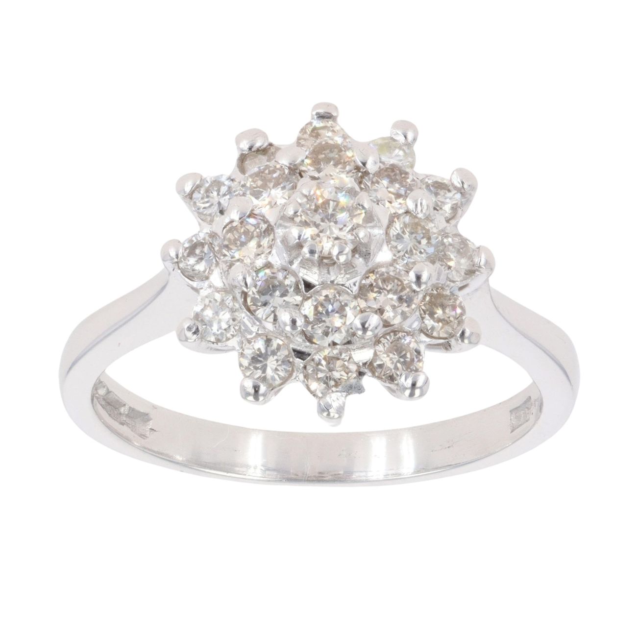 18ct White Gold 0.65ct Brilliant Cut Diamond Cluster Ring