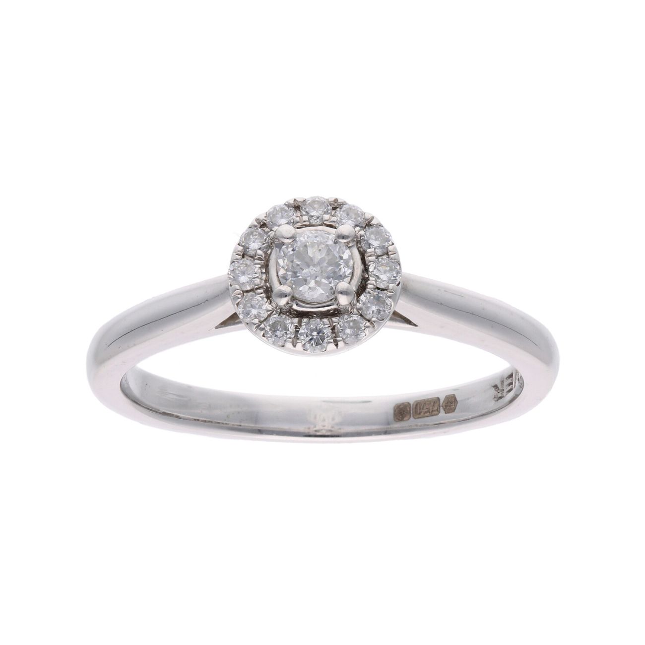 18ct White Gold 0.25ct Diamond Halo Ring