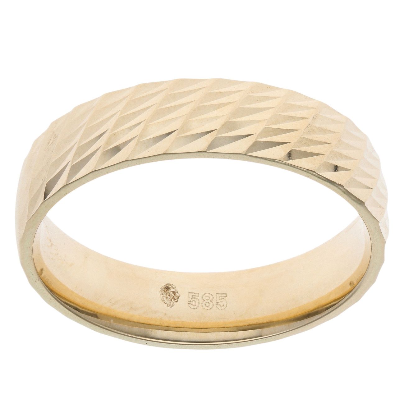 14ct Yellow Gold Textured 6mm Wedding Band