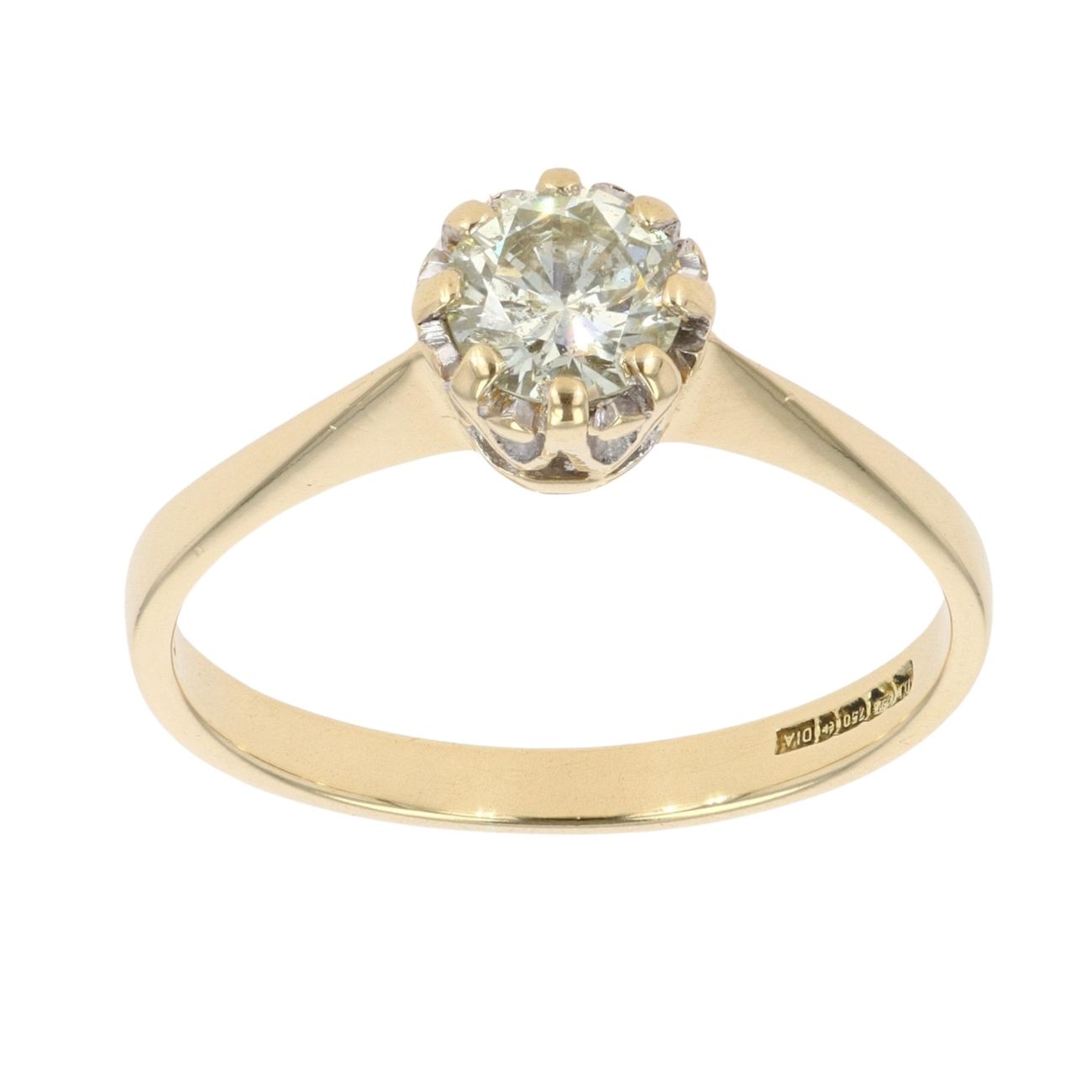 18ct Yellow Gold 0.50ct Brilliant Cut Diamond Solitaire Ring
