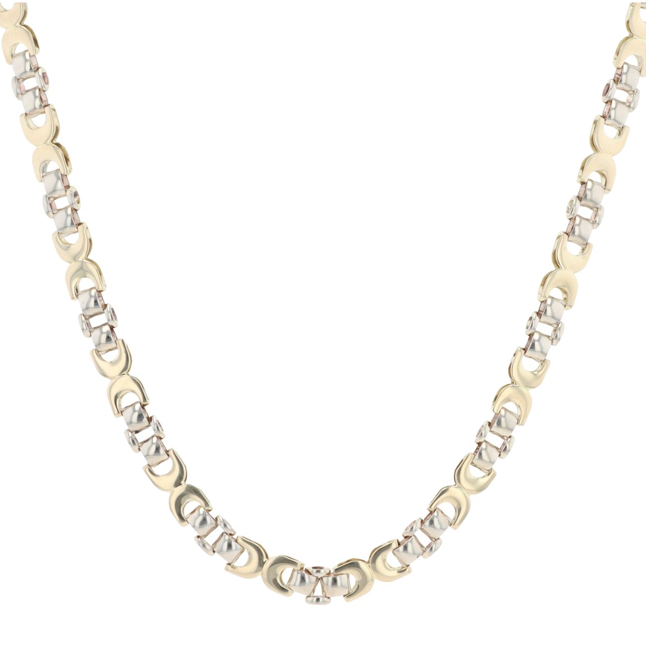 14ct Yellow And White Gold Fancy Chain 16"