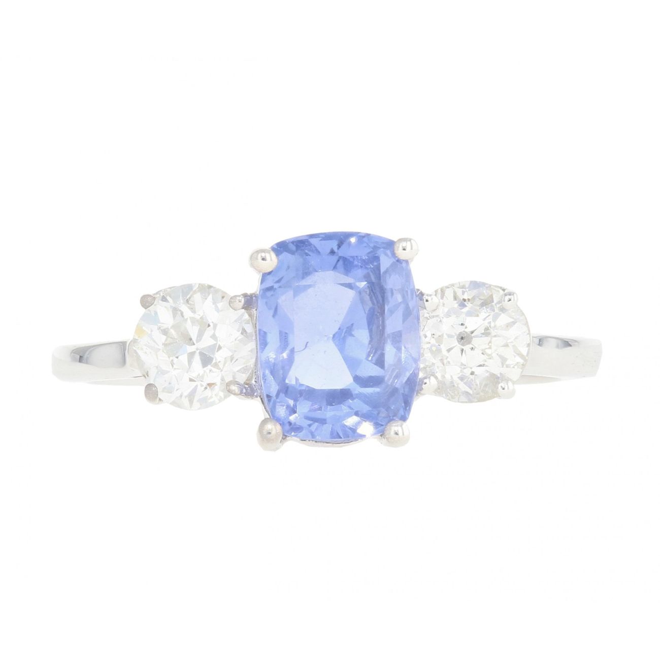 18ct White Gold Diamond And Sapphire Ring