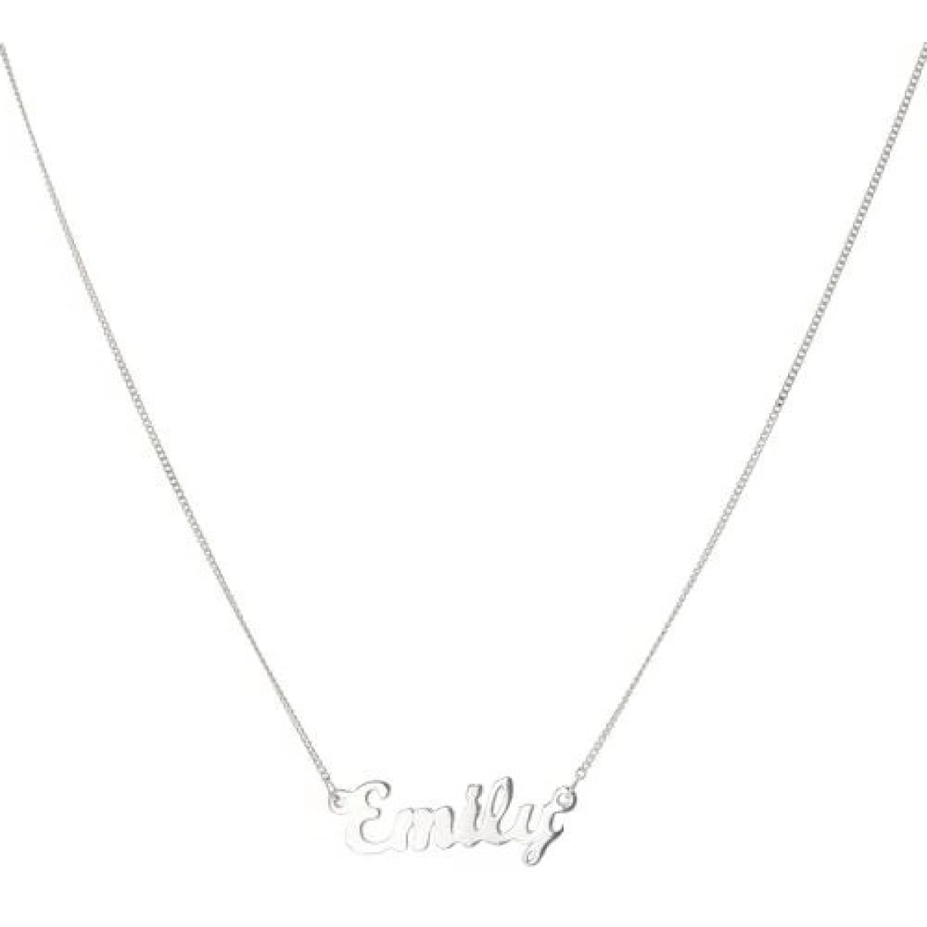 Silver Script Personalised Nameplate Necklace