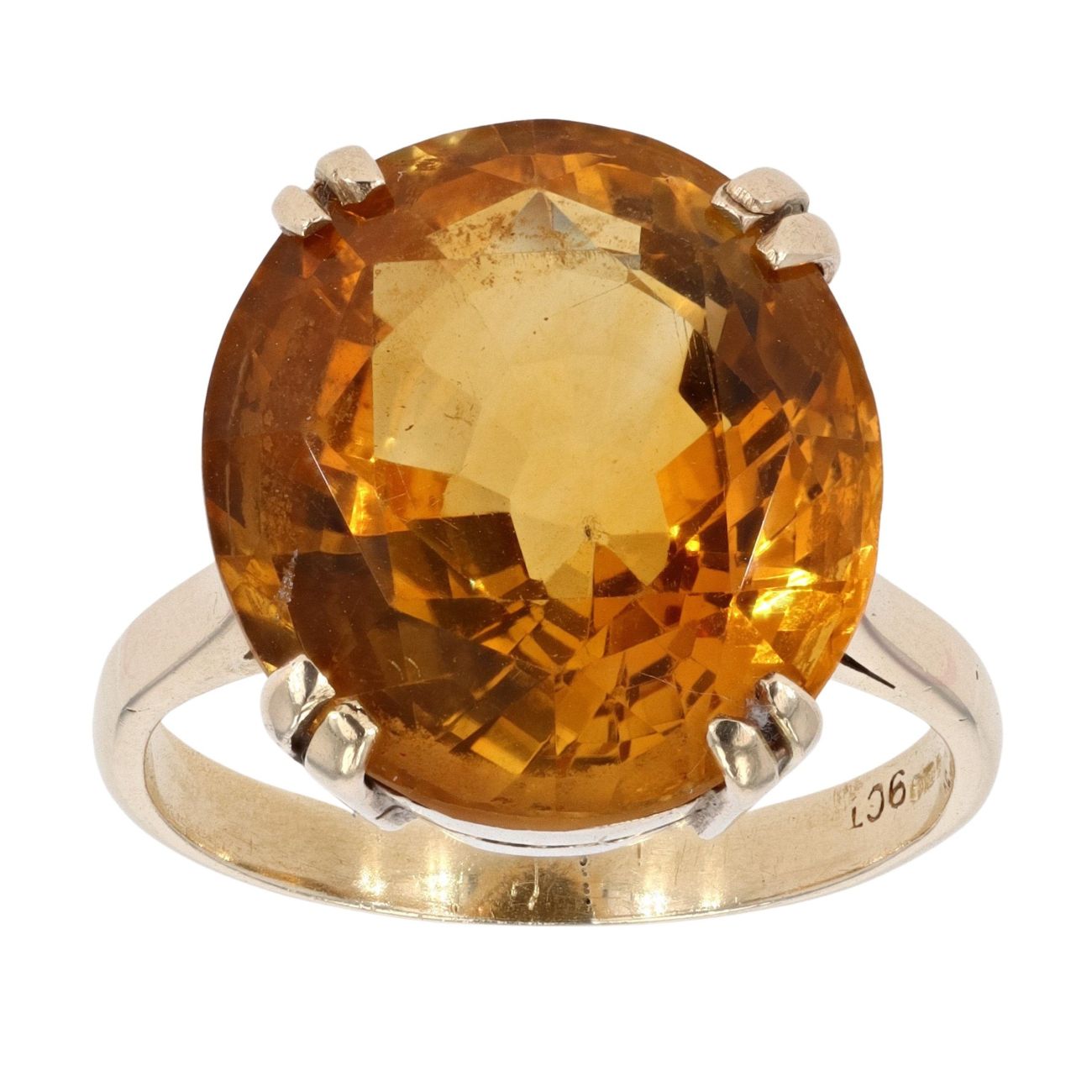 9ct Yellow Gold Citrine Single Stone Ring